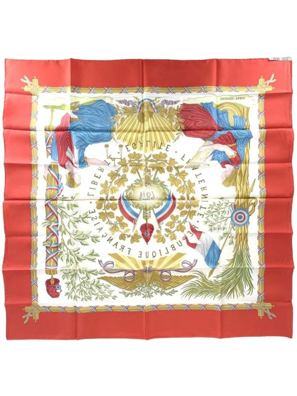 Hermes Scarf Carre 90 Liberte Egalite Fraternite Republiq to Commemorate the